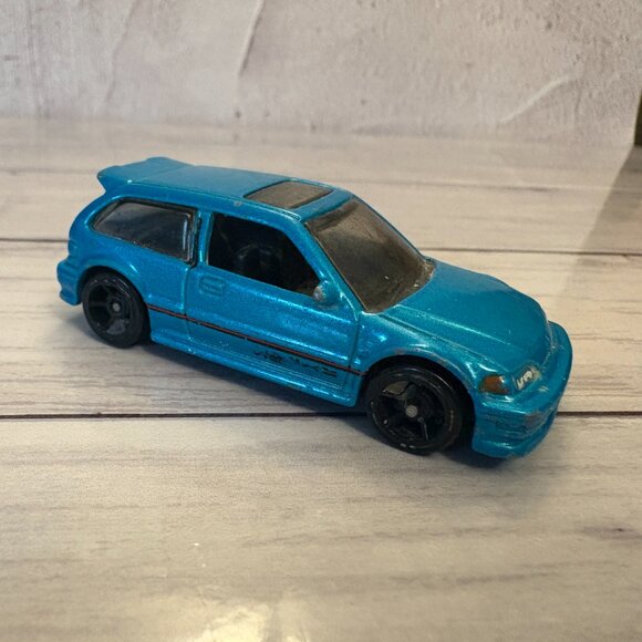 Hot Wheels 1990 Honda Civic EF Teal HW CITY Car 2014 Mattel (SKU: 187TO) - Picture 2 of 5